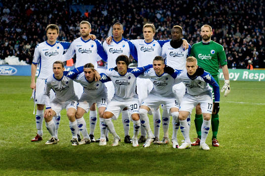 Lagbild, startelva,  FC Köpenhamn med sina tre svenskar