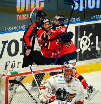 Patrick Cehlin och Mika Zibanejad, Djurgården, jubel