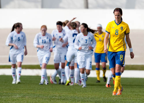 Island, jubel, Lotta Schelin, Sverige, depp