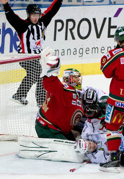 Joakim Lundström, målvakt Frölunda, jubel