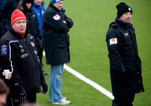 Conny Karlsson, tränare, Helsingborg och Tom Prahl,