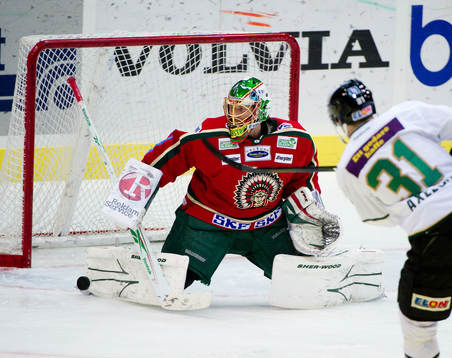 Joakim Lundström, målvakt Frölunda, Dick Axelsson,