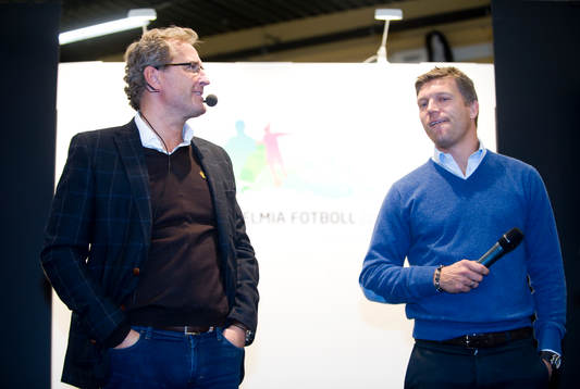 Förbundskapten Erik Hamrén och Marcus Allbäck
