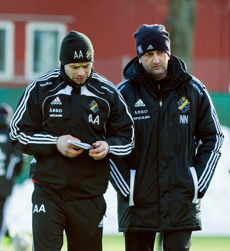 Andreas Alm, tränare och Nebojsa Novakovic, assisterande,