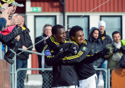 Teteh Bangura och Sandro José Ferreira da Silva, AIK, jubel