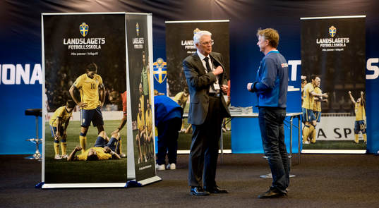 Svenska Fotbollförbundet monter.  Mässa, genre