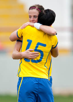 Lotta Schelin, Therese Sjögran, Sverige, jubel