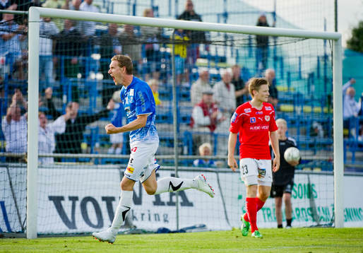 Marcus Pode, Trelleborg gjorde 1-1, jubel. Depp av Mattias