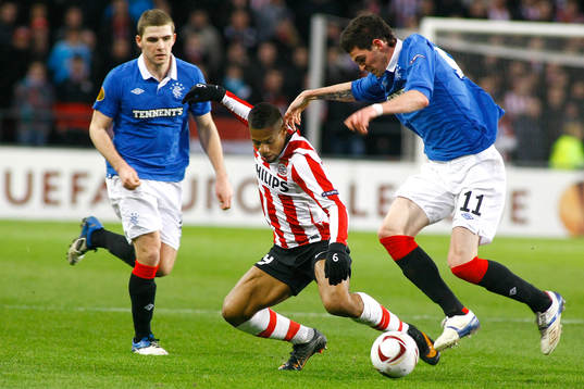 Kyle Hutton, Rangers, Jeremain Lens, PSV och Kyle Lafferty,