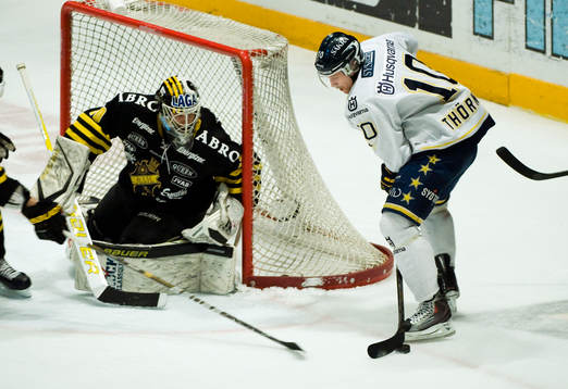 Viktor Fast, målvakt, AIK och Martin Thörnberg, HV71