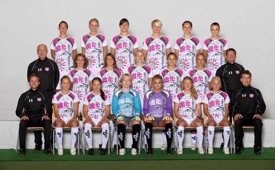 Bakre raden fr. v: Lina Nilsson, Amanda Ilestedt, Linda