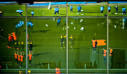 Fotboll, EM-kval, Sverige A, träning