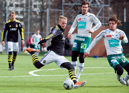 Daniel Gustavsson, AIK, Luca Bellisomo och Mason Trafford,