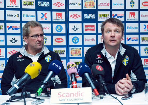 Erik Hamrén, förbundskapten och Hans Hultman,