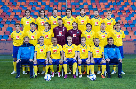 Bakre raden fr v: Johan Elmander, Mikael Lustig, Andreas
