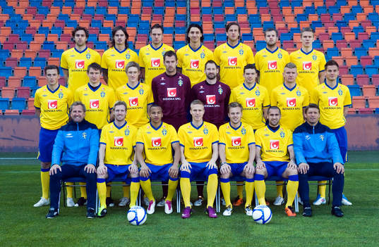 Bakre raden fr v: Johan Elmander, Mikael Lustig, Andreas