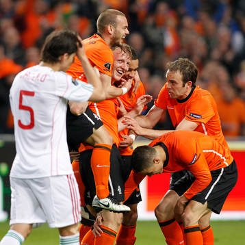 Dirk Kuyt, Wesley Sneijder, Ibrahim Afellay, Joris