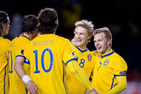 Sebastian Larsson, Sverige jubel med Rasmus Elm