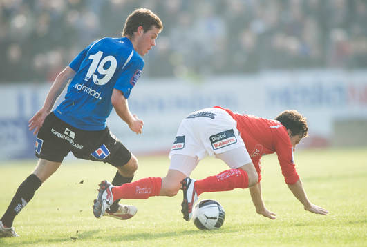 Emil Salomonsson, Halmstad, mot Daniel Mendes, Kalmar