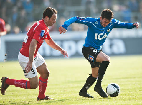 Raul Ruiz, Halmstad, mot Stefan Larsson, Kalmar