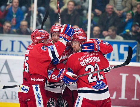 Ryan Lasch, Stefan Bemström och Jonas Almtorp, jubel,