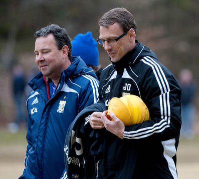 Tränare Jonas Olsson och assisterande tränare, Stefan Rehn