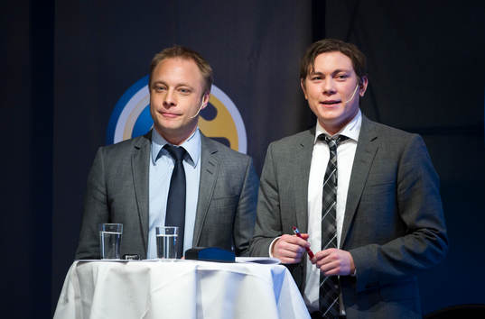 Anders Andersson och Niklas Jarelind, konferencierer