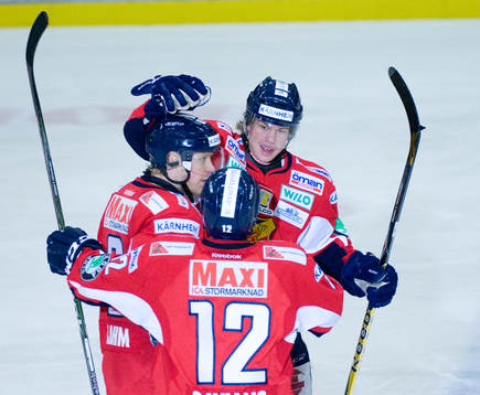 Nicklas Rahm, jublar med Steve Saviano, Växjö