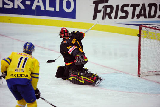 Björn Melin, Sverige och Dennis Endras, målvakt, Tyskland