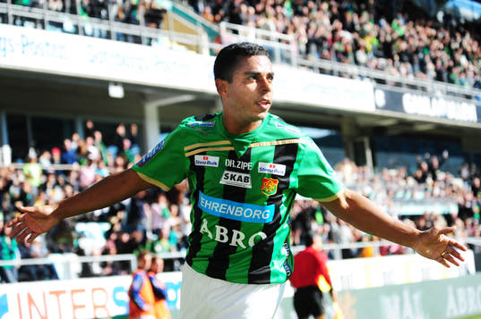 Alvaro Santos, Gais, gör 2-0. Jubel