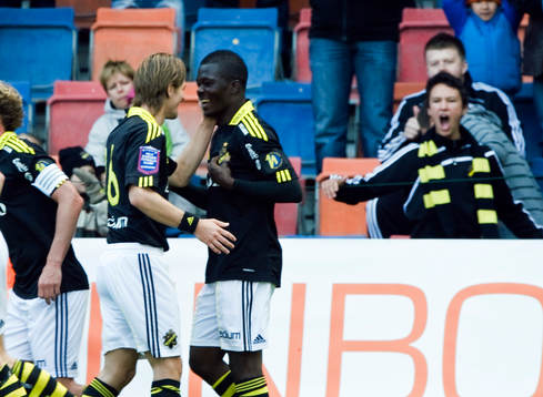 Martin Lorentzson och Ibrahim Bangura, AIK, jubel
