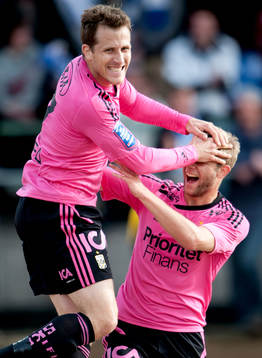 Tobias Hysén, IFK Göteborg, gör 1-0, jubel Robin Söder