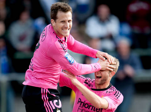 Tobias Hysén, IFK Göteborg, gör 1-0, jubel Robin Söder