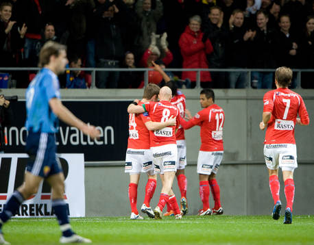 Daniel Sobralense och Rickardo Santos, Kalmar, jubel