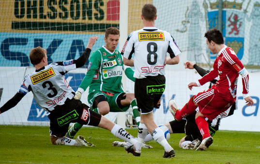 Mirza Selimovic, målvakt, Landskrona, räddar