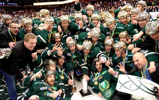 Färjestad, jubel, glädje. SM-guld, guld, pokal, Svenska