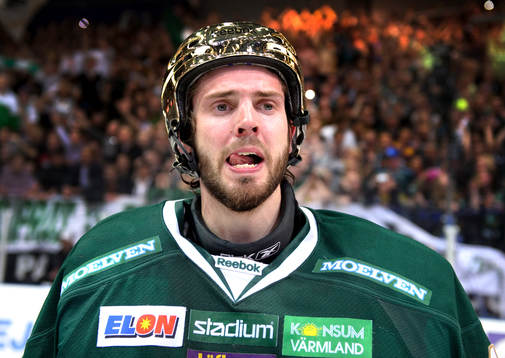 Cristopher Nihlstorp, målvakt, Färjestad, jubel. SM-guld,