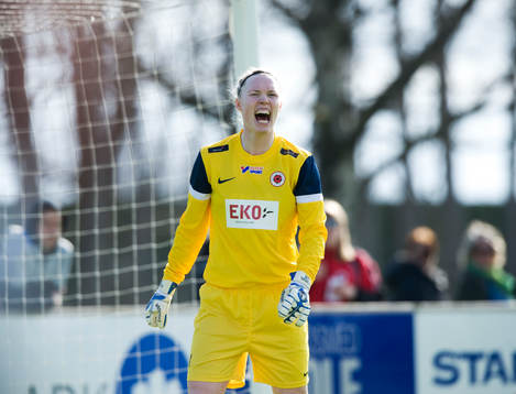 Hedvig Lindahl, målvakt, Kristianstad, jubel