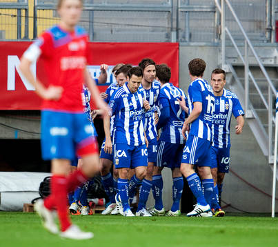 Andreas Drugge, Göteborg, gör 1-0, jubel
