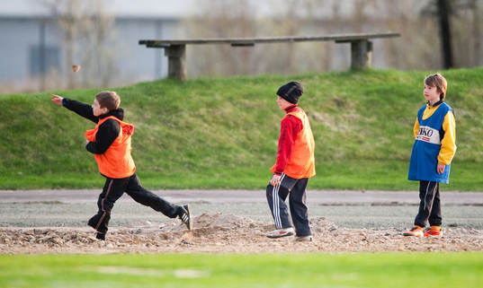 Bollkallar som roar sig med stenkastning
