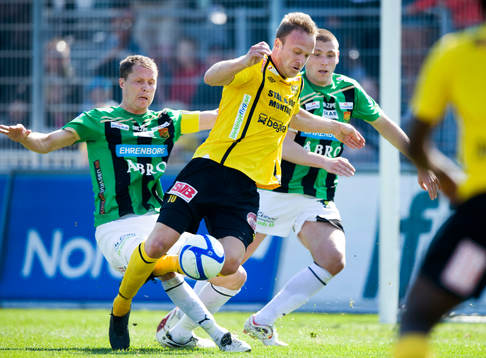 Straff, Marcus Ekenberg, Mjällby, fälls av Fredrik