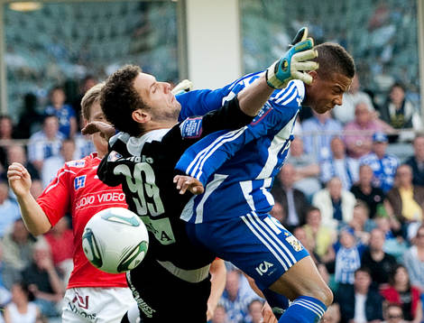 Tobias Sana, IFK Göteborg, Etrit Berisha, målvakt Kalmar