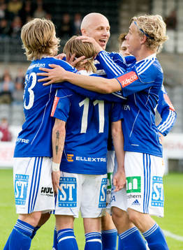 Ari Freyr Skulason, Sundsvall. 1-0. Jubel