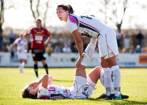 Lina Nilsson, Elin Rubensson, Ldb Malmö. Skada, smärta