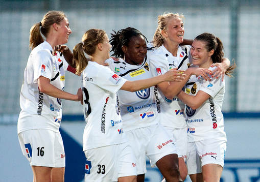 Sofia Jakobsson, Umeå, gör 0-1, jubel, glädje