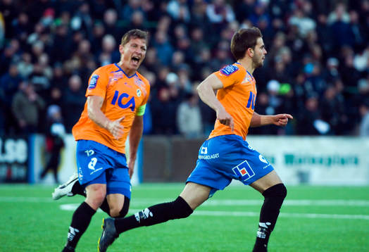 Tomas Zvirgzdauskas och Rául Ruiz, Halmstad, jubel