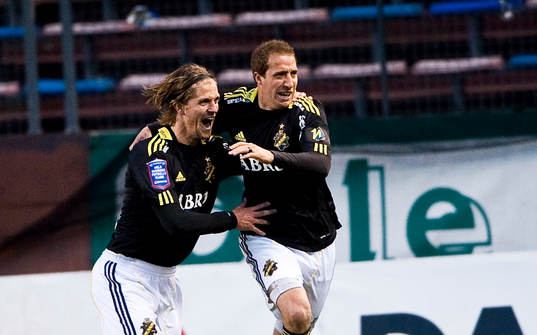 Martin Lorentzson och Kenny Pavey, AIK jubel