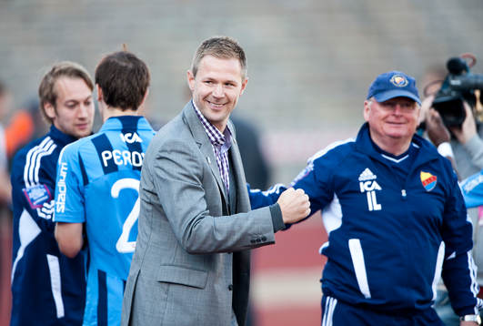 En nöjd Magnus Pehrsson, tränare
