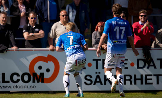 Joakim Nilssson, Trelleborg jubel, vickar på rumpan som