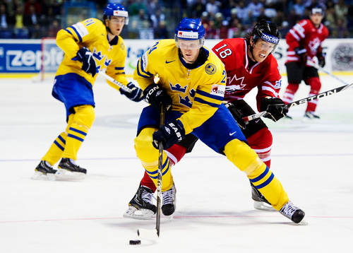 Staffan Kronwall, Sverige, och James Neal, Kanada